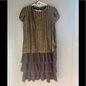 Black and gold party dress vintage 80’s